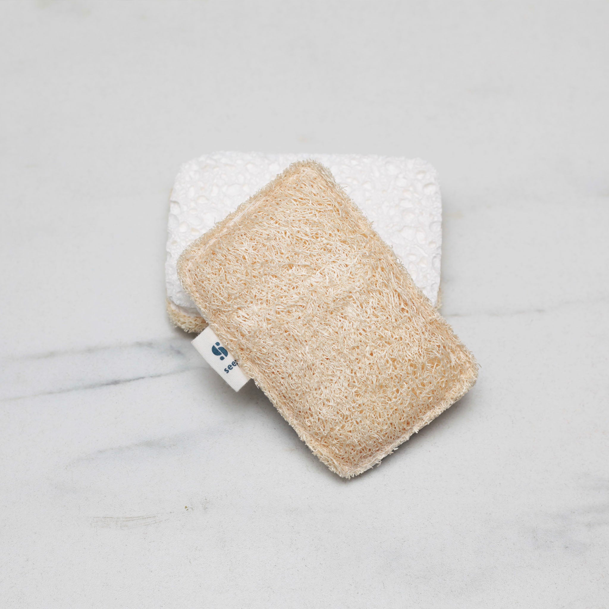 Beige Sponge Compostable Sponge with Scourer – The Eco Pantry
